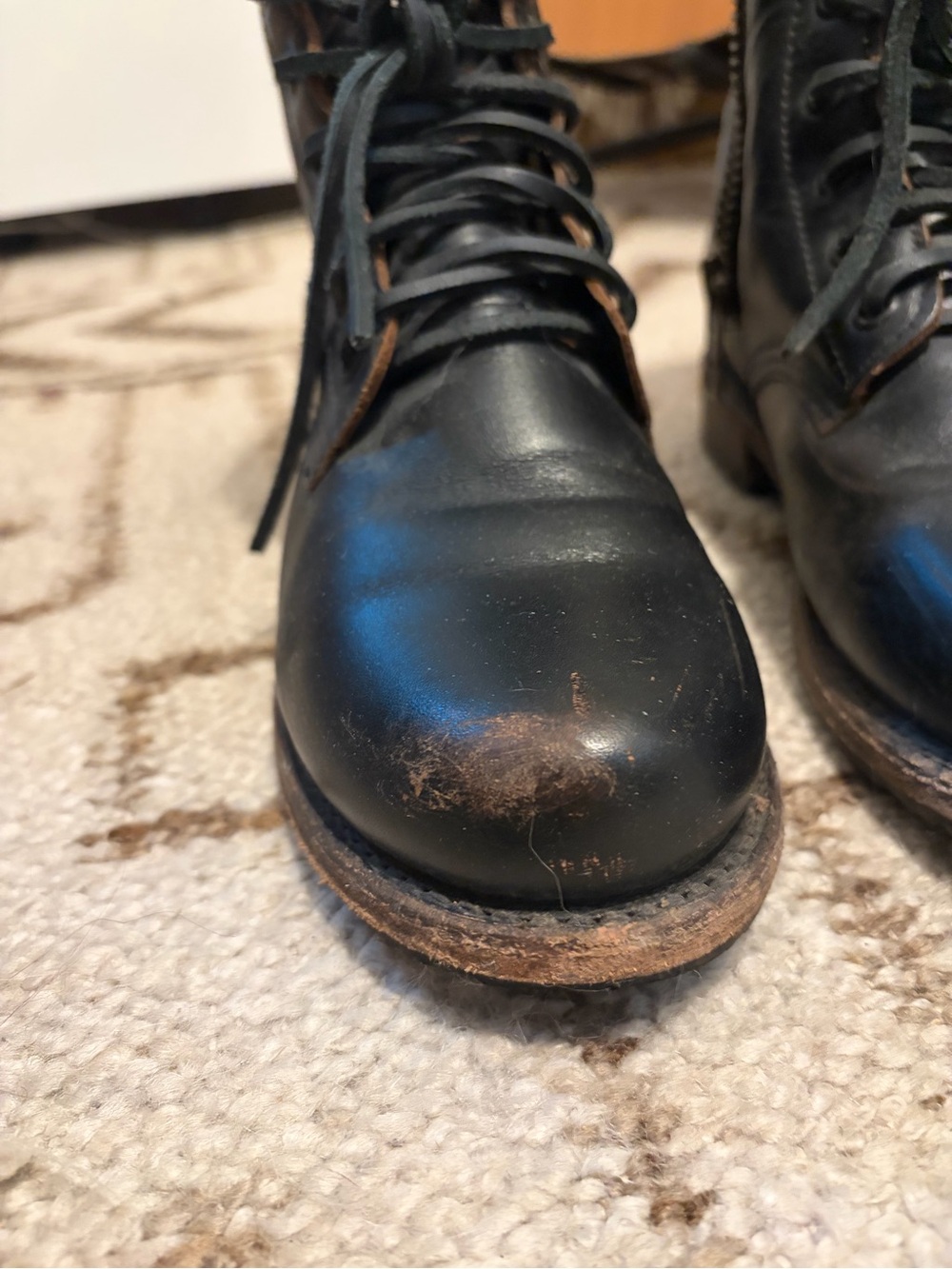 Freebird Manchester SIZE 8 Black Leather Lace-Up Combat Bootie with Side Zipper - Picture 10 of 10